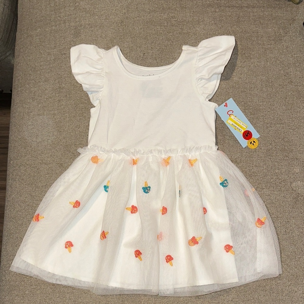 Cat & Jack White Dress with Colorful Accents